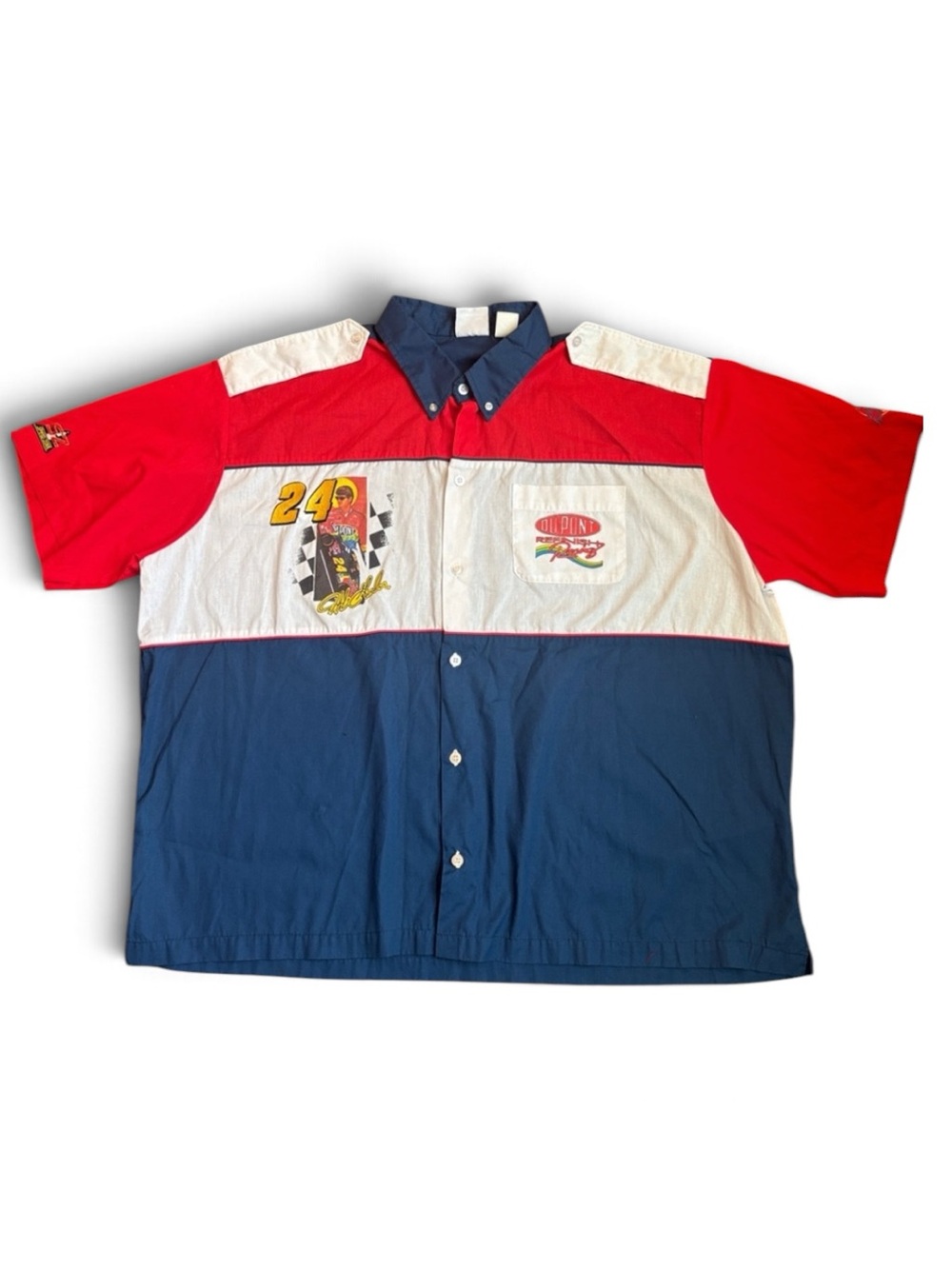 Vintage Speed Zone Jeff Gordon Sam Bass Original Art Wear Button Down XXL USA